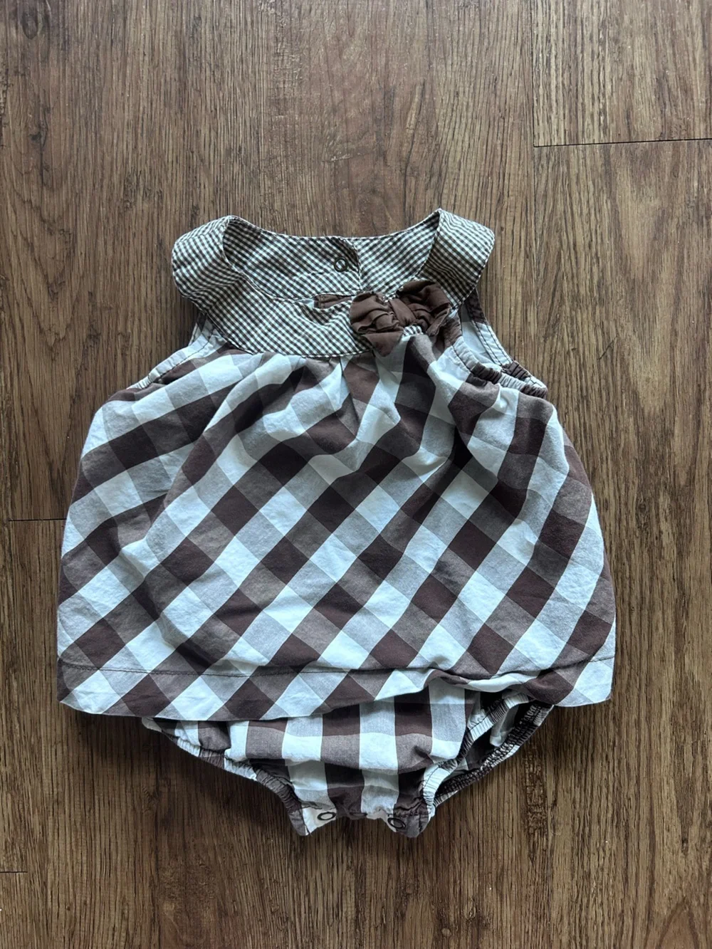 Carter's Brown and Cream Gingham Baby Dress